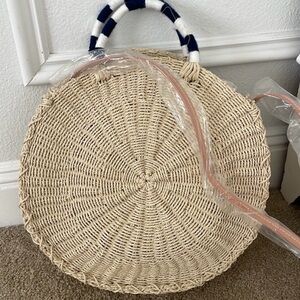 Stylish Cream Woven Tote Bag